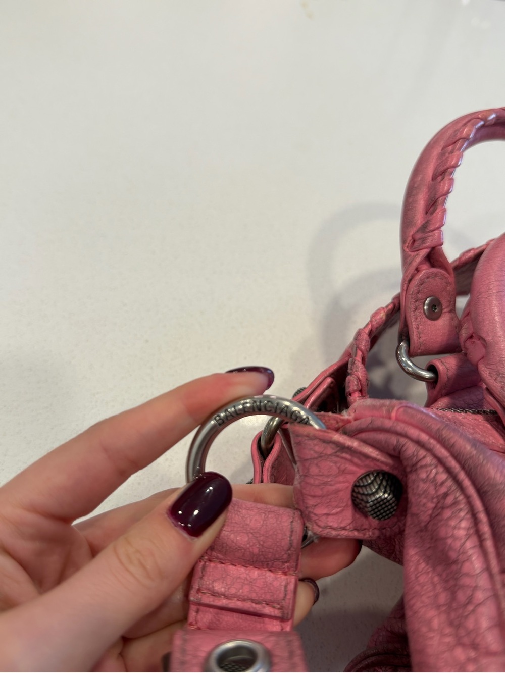 AUTHENTIC balenciaga le cagole in pink distressed leather - Picture 6 of 11